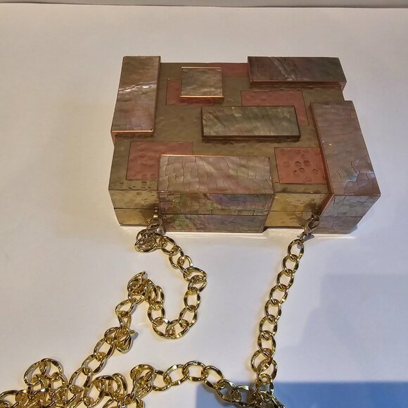 Rafe Ramya Cubist Minaudiere, Copper/Gold - Picture 7 of 9